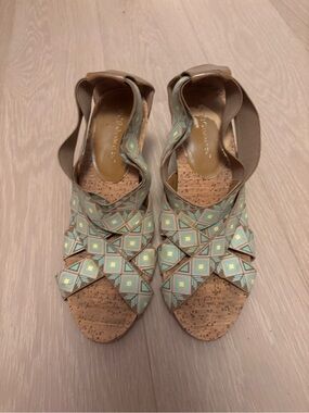 BCBG Comfy Cork Wedge Sandals